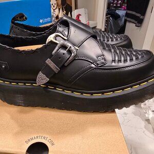 DR. MARTENS RAMSEY QUAD MONK Wove Leather PLATFORM CREEPERS 3168001 Mens Size 12